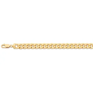 9ct Yellow Gold Silver Infused Curb Necklace 55cm