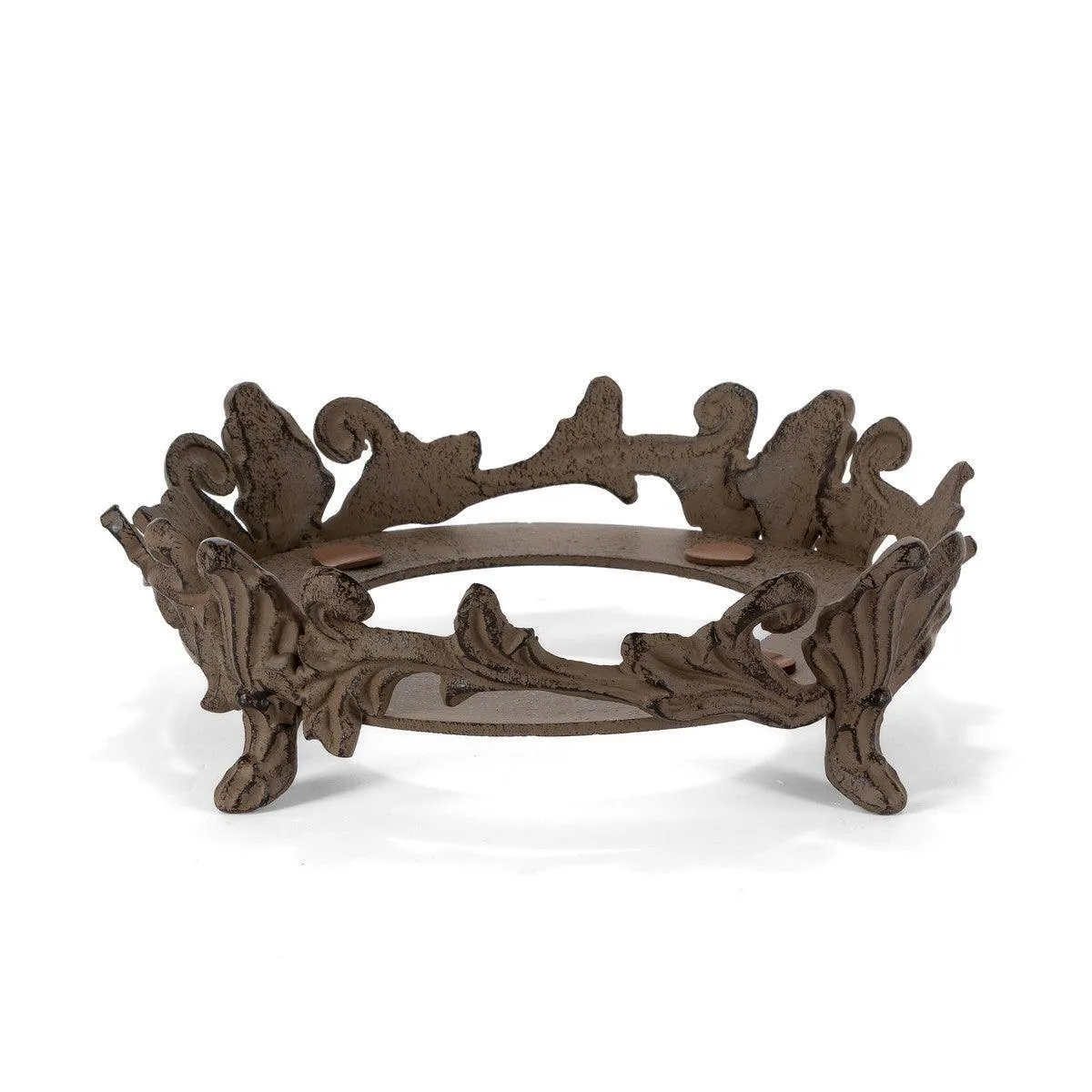 Acanthus Stoneware Planter on Metal Base