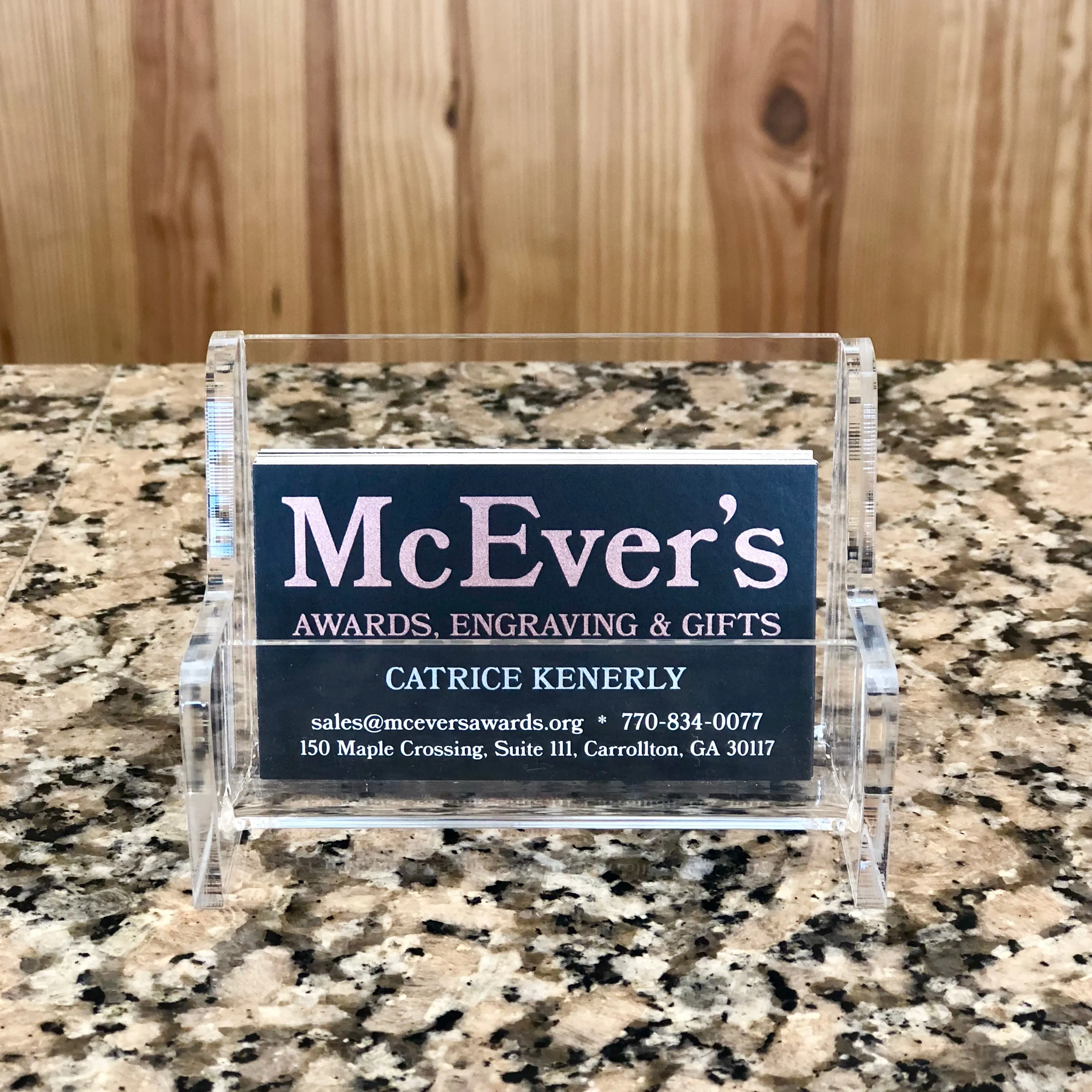 Acrylic Bench Business Card Holder