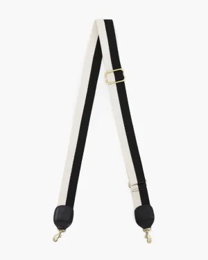 Adjustable Webbing Strap in Black   Cream