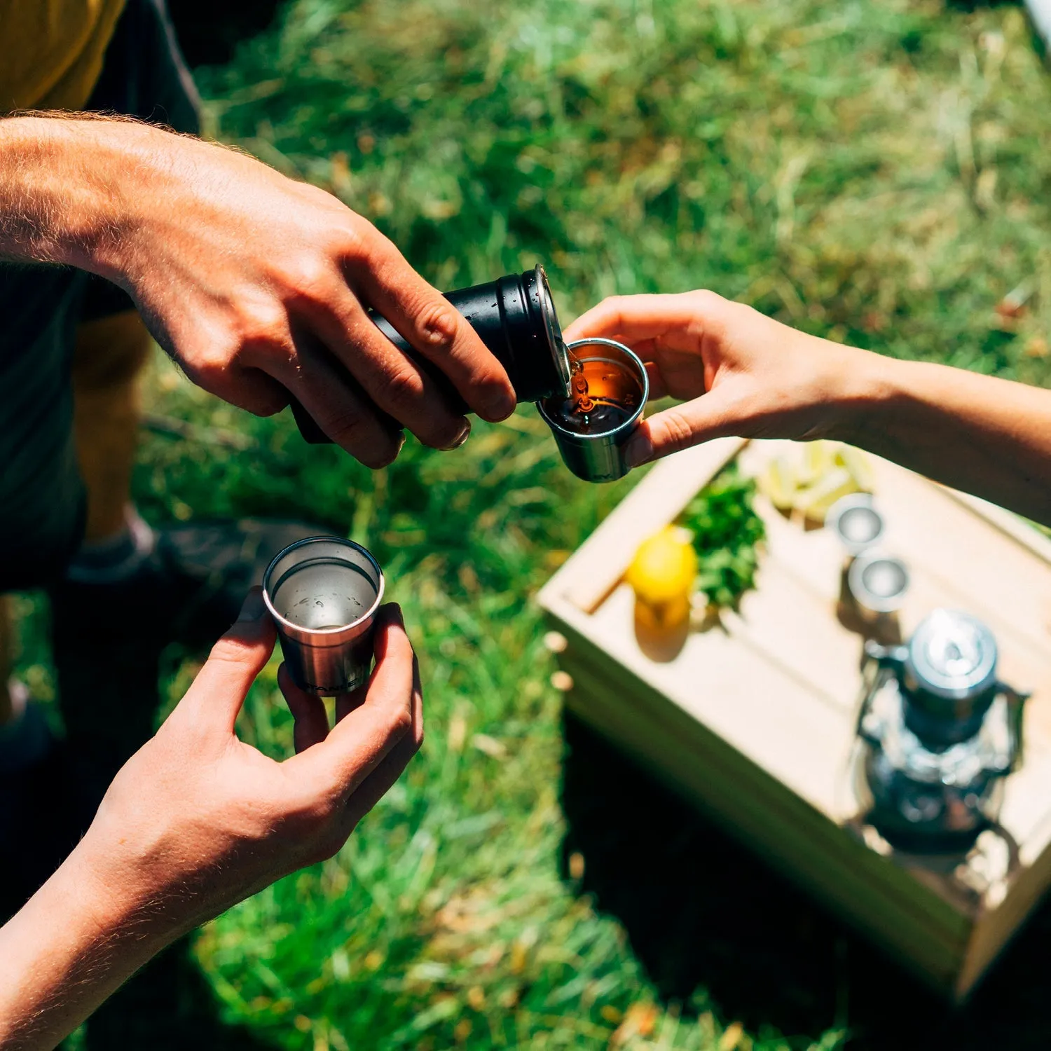 Adventure Pre-Party Shot Glass   Flask Set