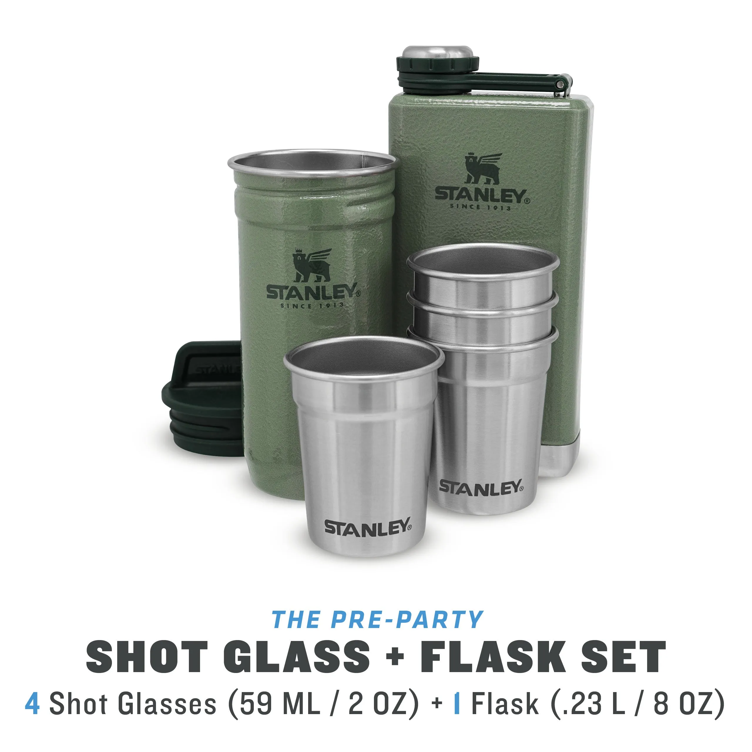 Adventure Pre-Party Shot Glass   Flask Set