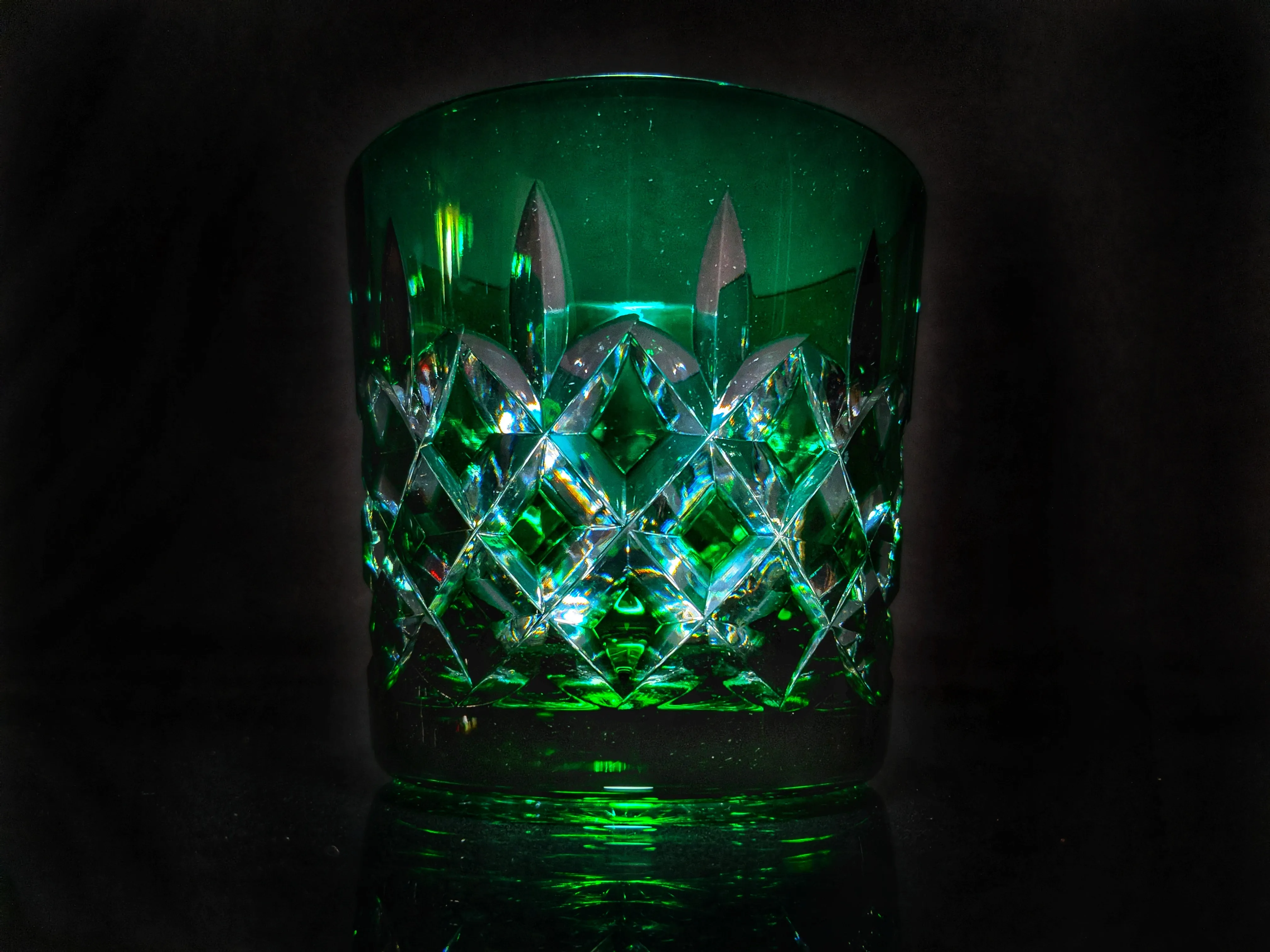 AJKA Colored Crystal Old Fashioned Glassess with Ice Bucket