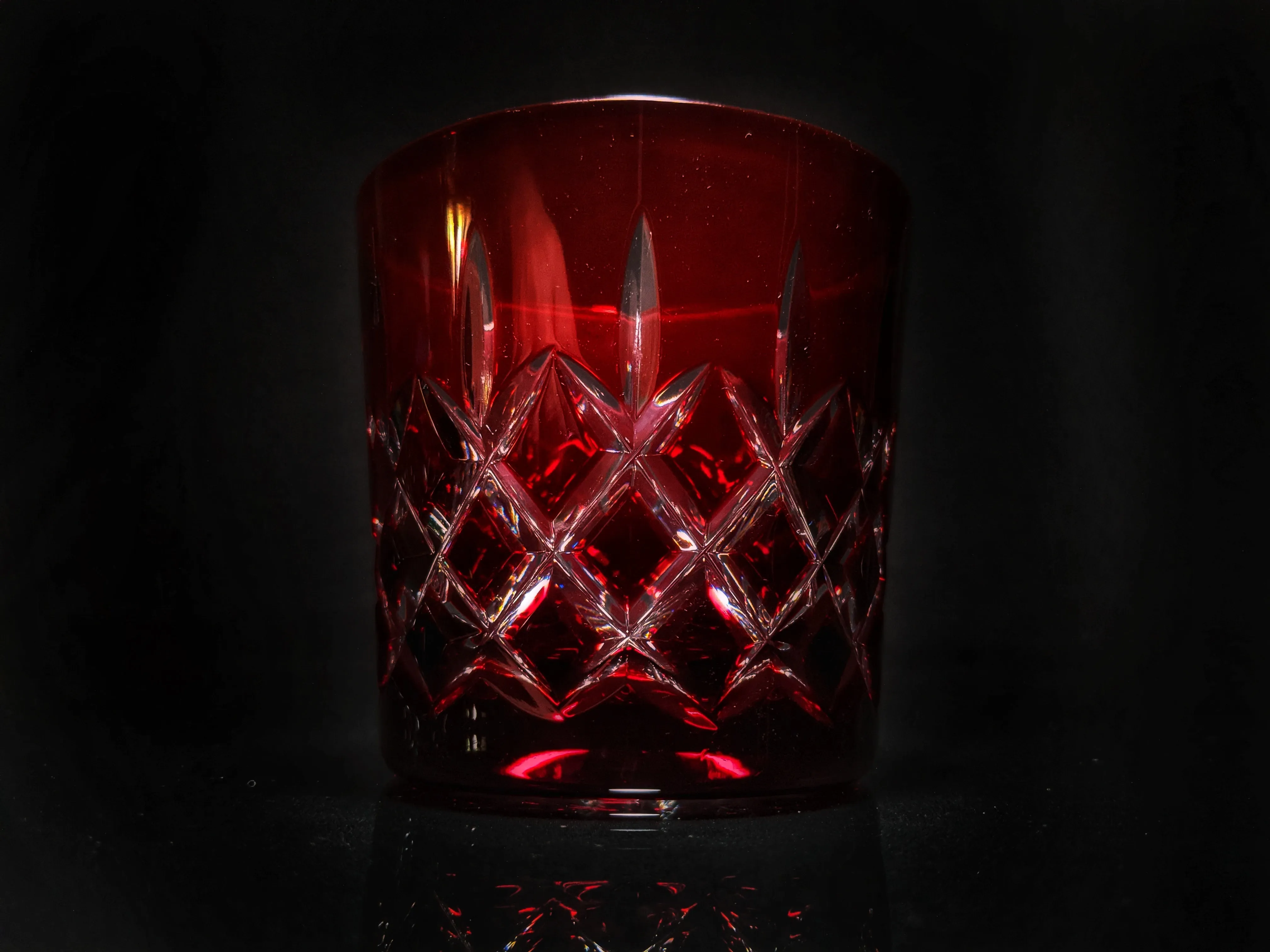 AJKA Colored Crystal Old Fashioned Glassess with Ice Bucket