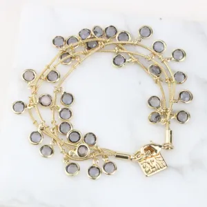 AK simple classic smoked grey crystals bracelet