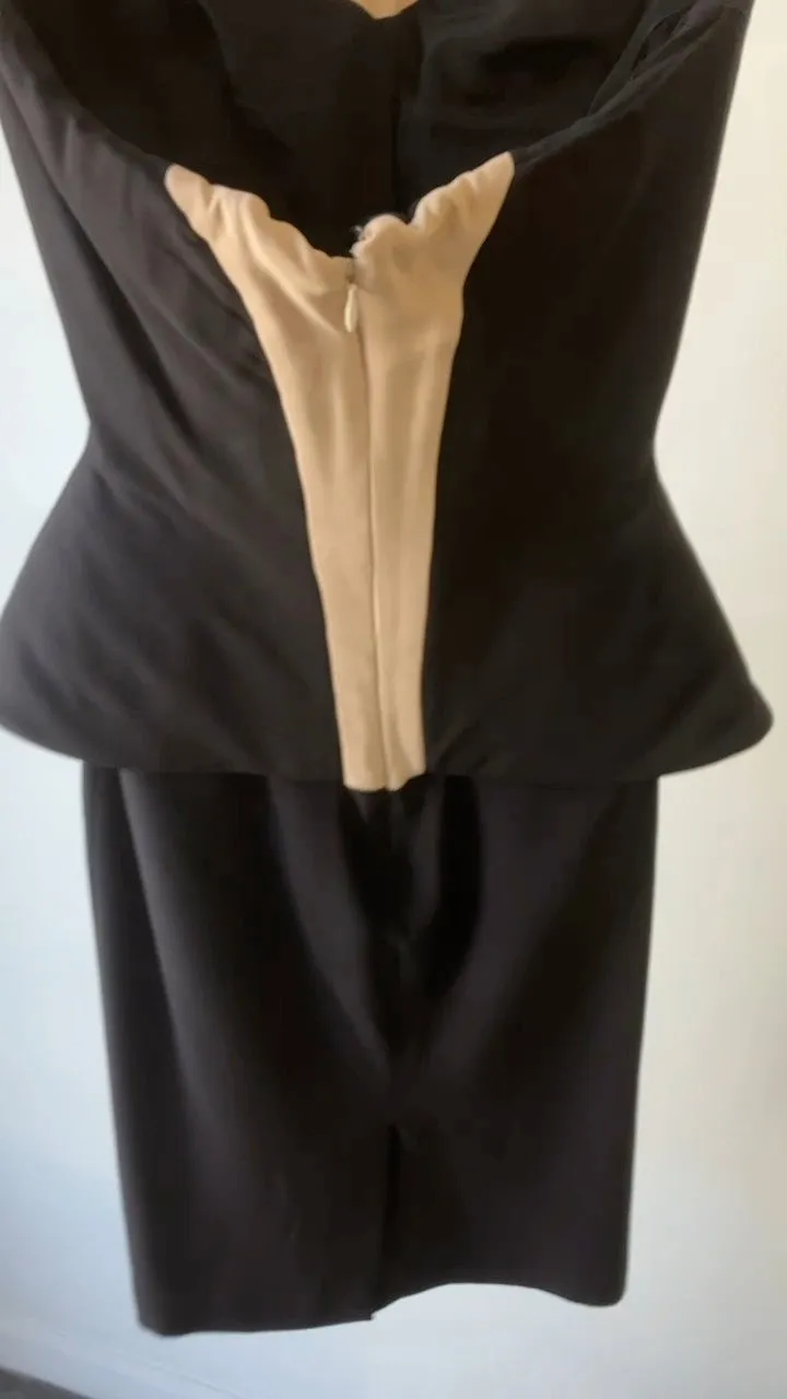 ALEXANDER McQUEEN Resort 2009 Black & Tan Strapless Bustier Corset Dress