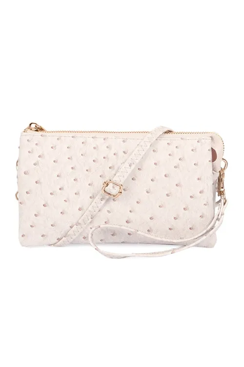 ALLIGATOR LEATHER CROSSBODY BAG WITH WRISTLET