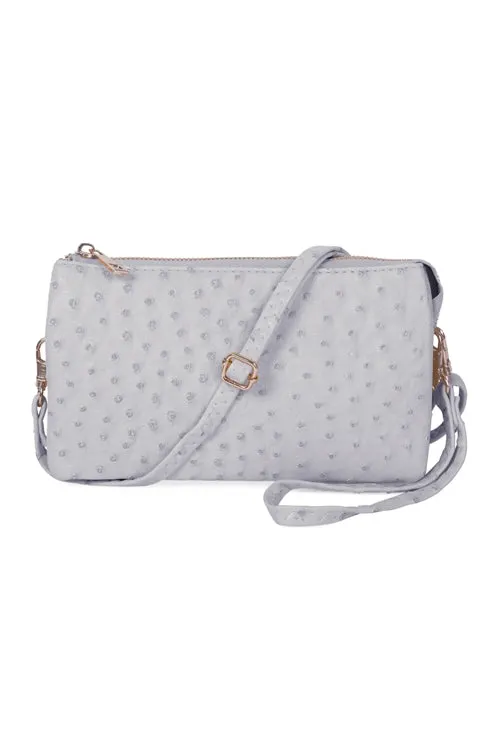 ALLIGATOR LEATHER CROSSBODY BAG WITH WRISTLET
