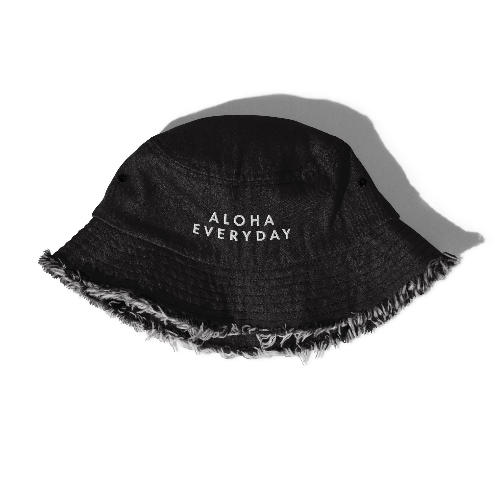 Aloha Everyday Distressed denim bucket hat