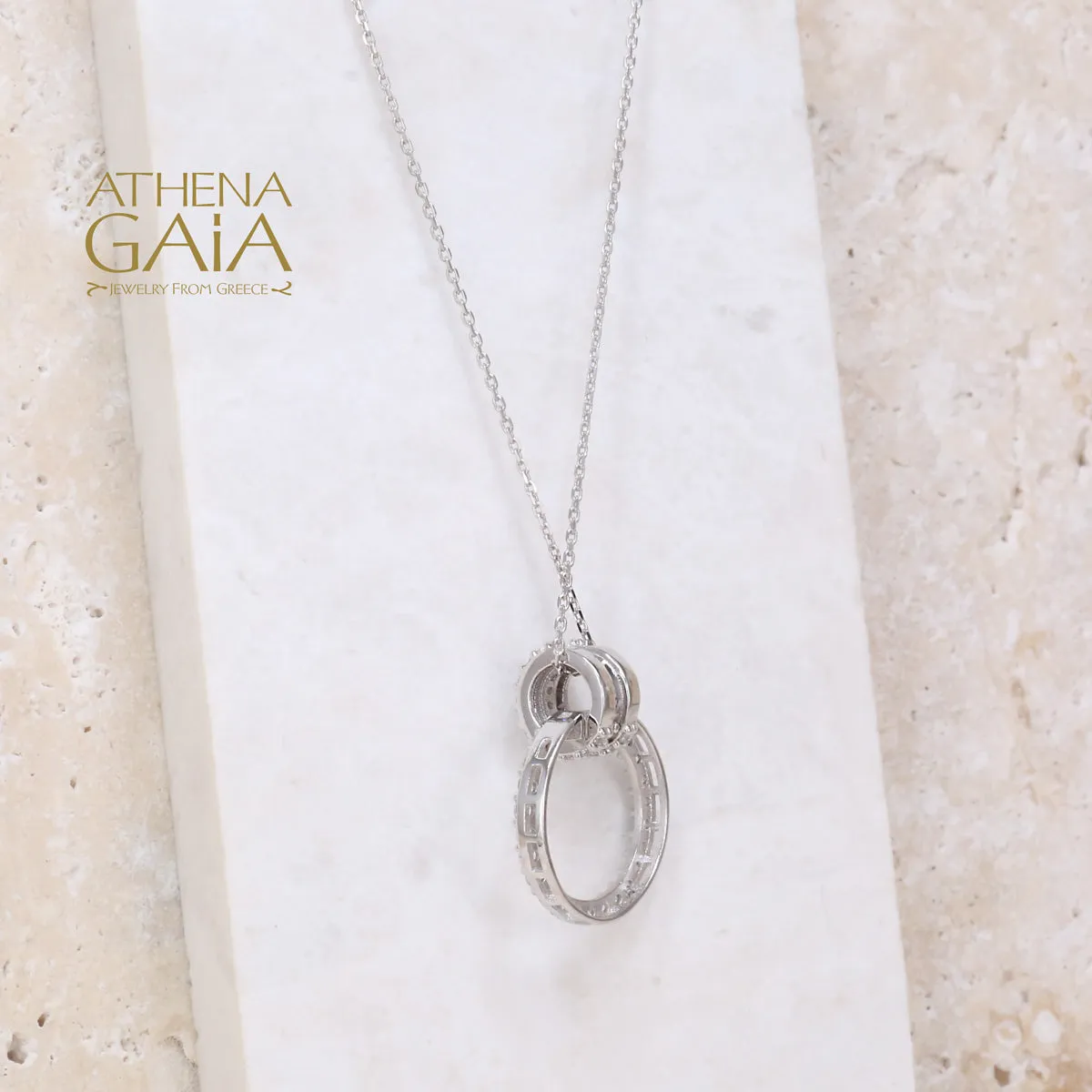 Al'Oro Open Circle Pendant with Necklace