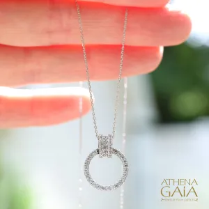 Al'Oro Open Circle Pendant with Necklace
