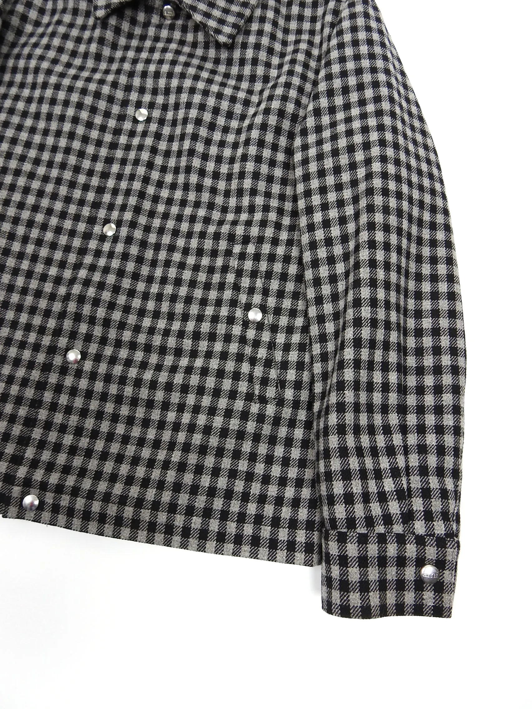 AMI Black/Grey Wool Check Jacket Medium