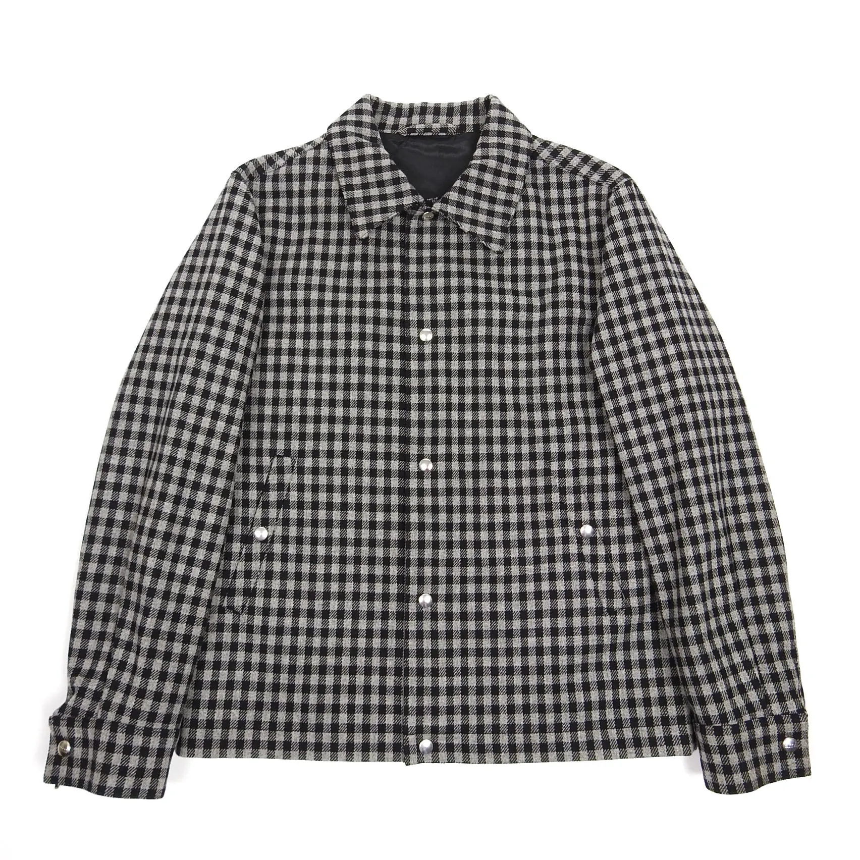 AMI Black/Grey Wool Check Jacket Medium