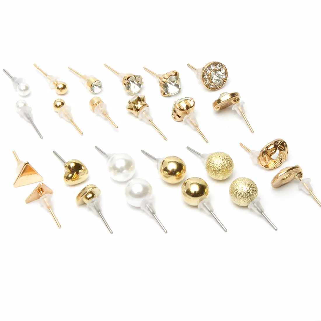 Amora 12 Pair Designer Stud Earrings Set