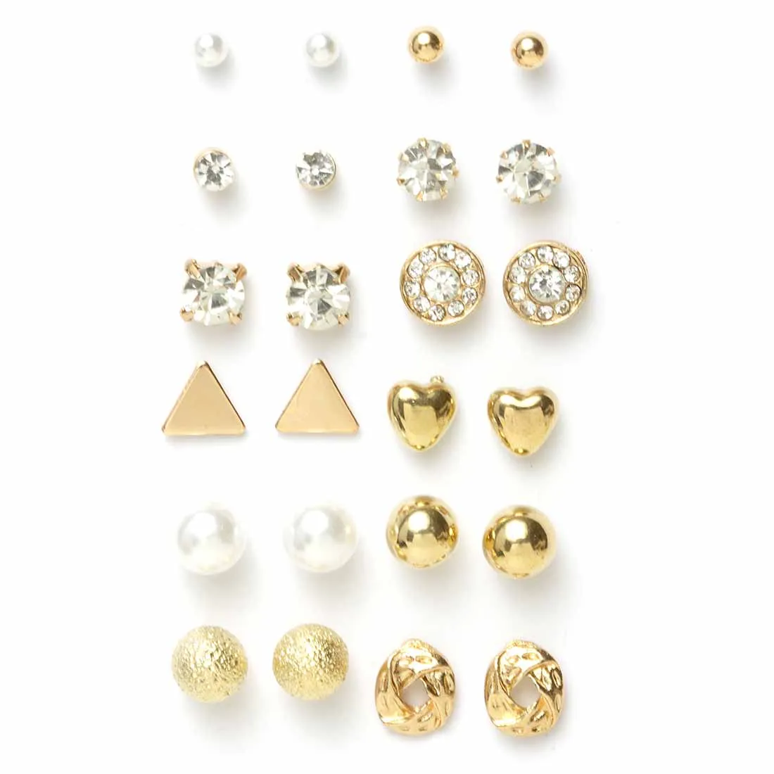 Amora 12 Pair Designer Stud Earrings Set
