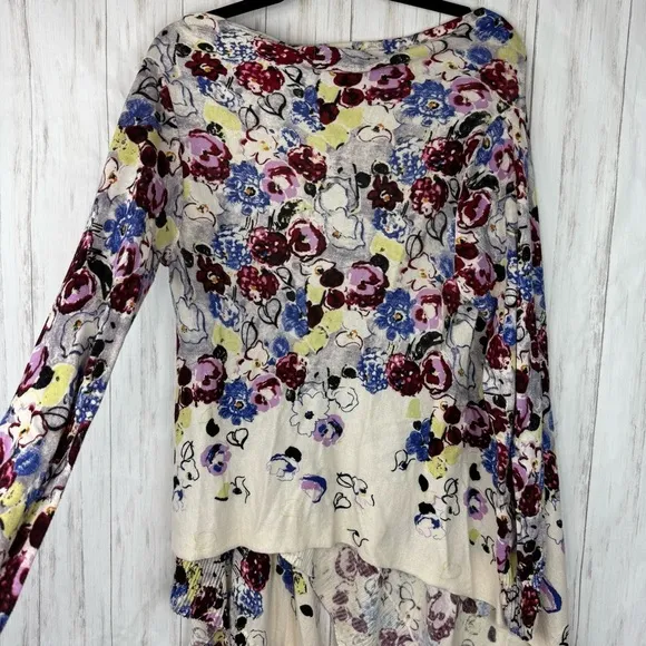 Anthropologie Guinevere Floral Sweater Cardigan Large