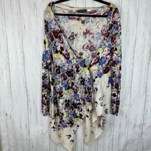 Anthropologie Guinevere Floral Sweater Cardigan Large