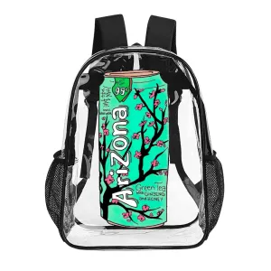Arizona Green Tea Pattern Can Transparent Backpack 17 Inch