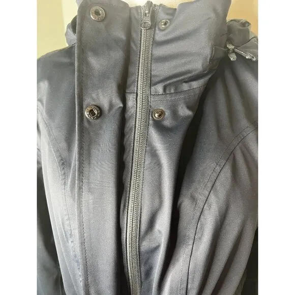 Athleta Womens Black Chills Hooded Parka Coat Fishtail back Medium