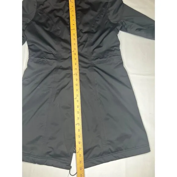 Athleta Womens Black Chills Hooded Parka Coat Fishtail back Medium