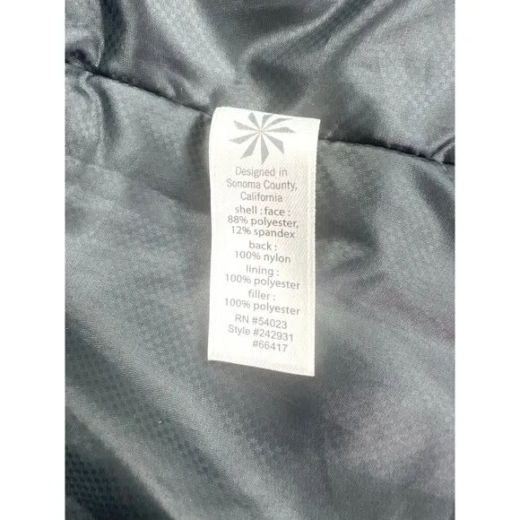 Athleta Womens Black Chills Hooded Parka Coat Fishtail back Medium
