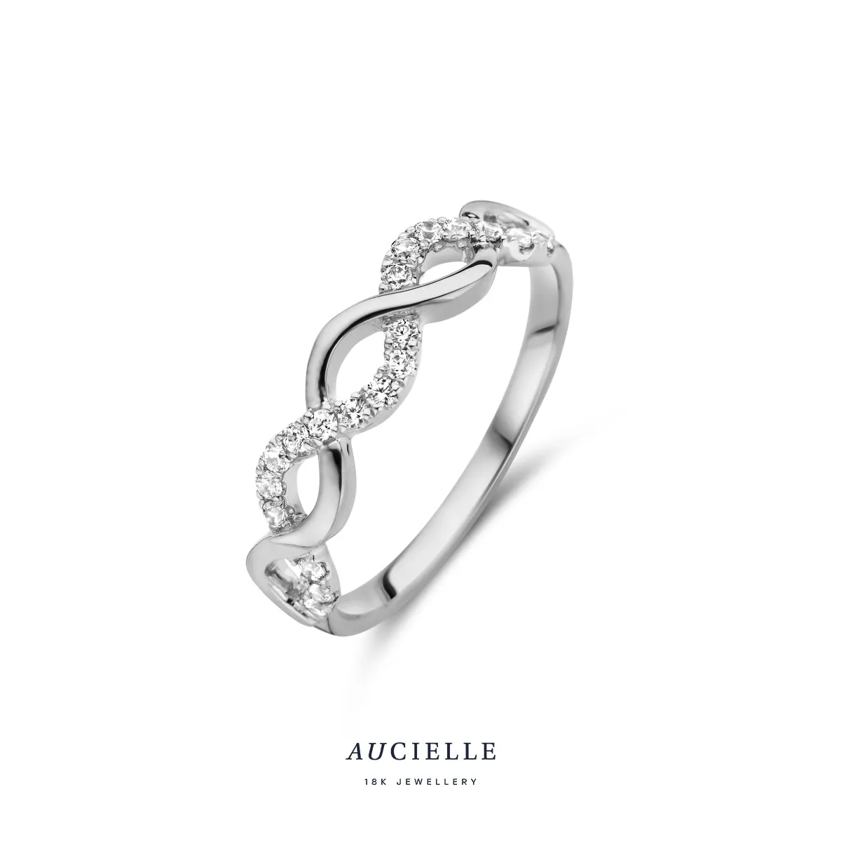 Aucielle - Bague - Infini Or Blanc et Zircons (AR0051W)