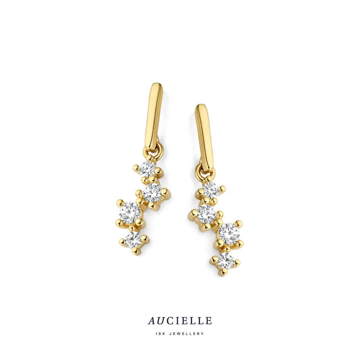 Aucielle - Boucles d'oreilles - Or Jaune et Zircons (AE0039C)