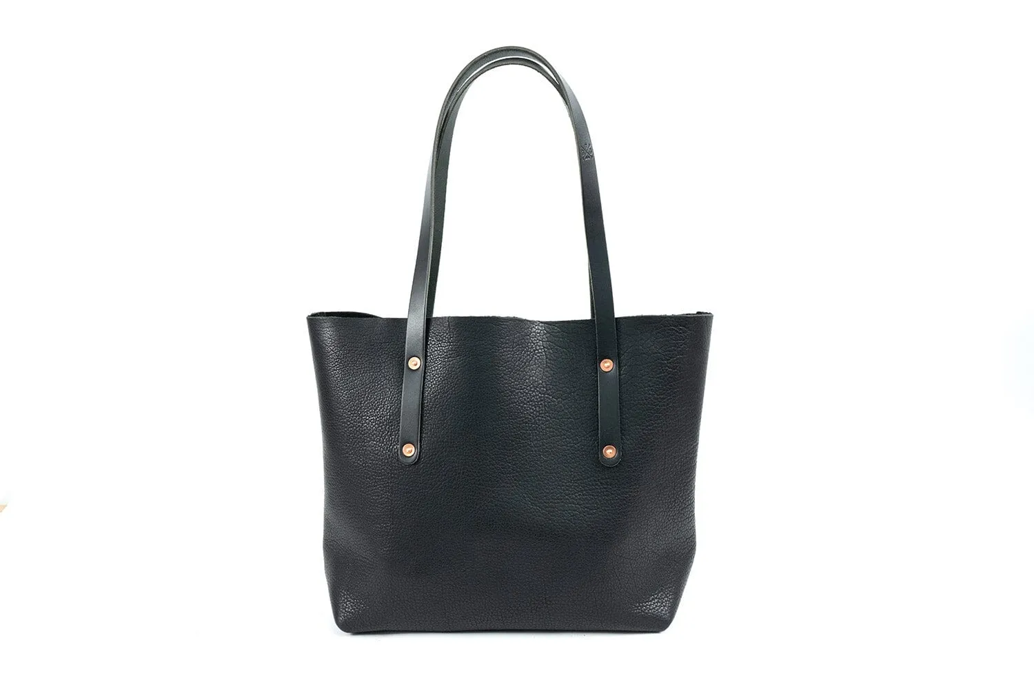 AVERY LEATHER TOTE BAG - MEDIUM - BLACK BISON