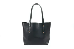 AVERY LEATHER TOTE BAG - MEDIUM - BLACK BISON