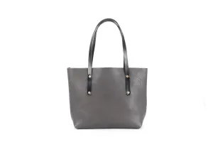 AVERY LEATHER TOTE BAG - MEDIUM - LEAD GRAY