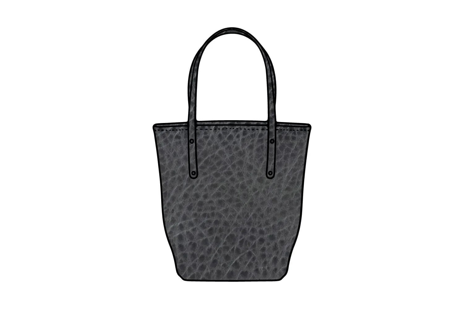 AVERY LEATHER TOTE BAG - SLIM LARGE - RAVEN