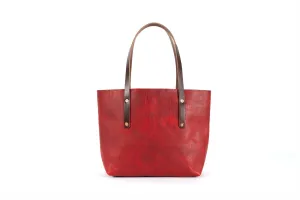 AVERY LEATHER TOTE BAG - SMALL - CRANBERRY