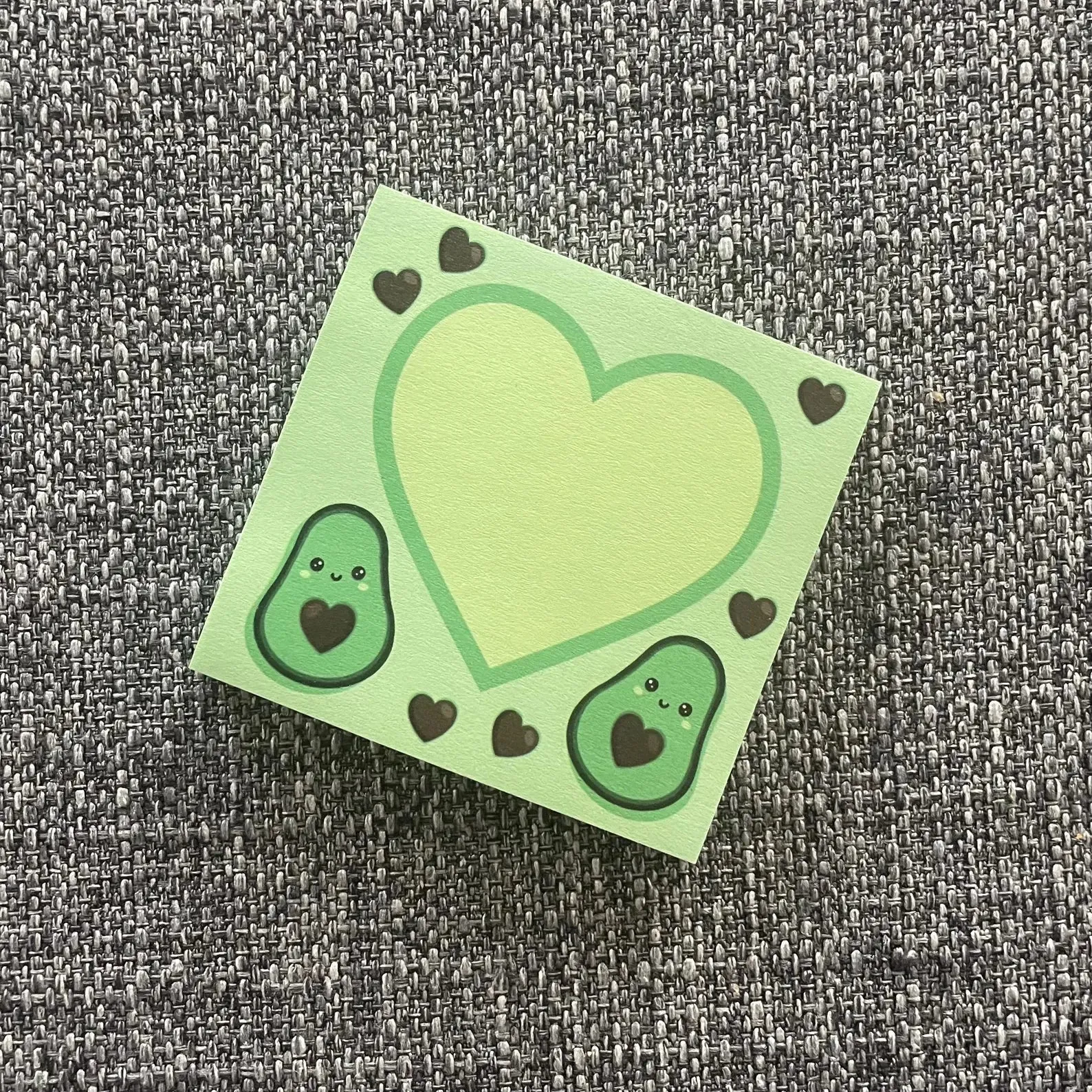 Avocado Heart Post It Notepad