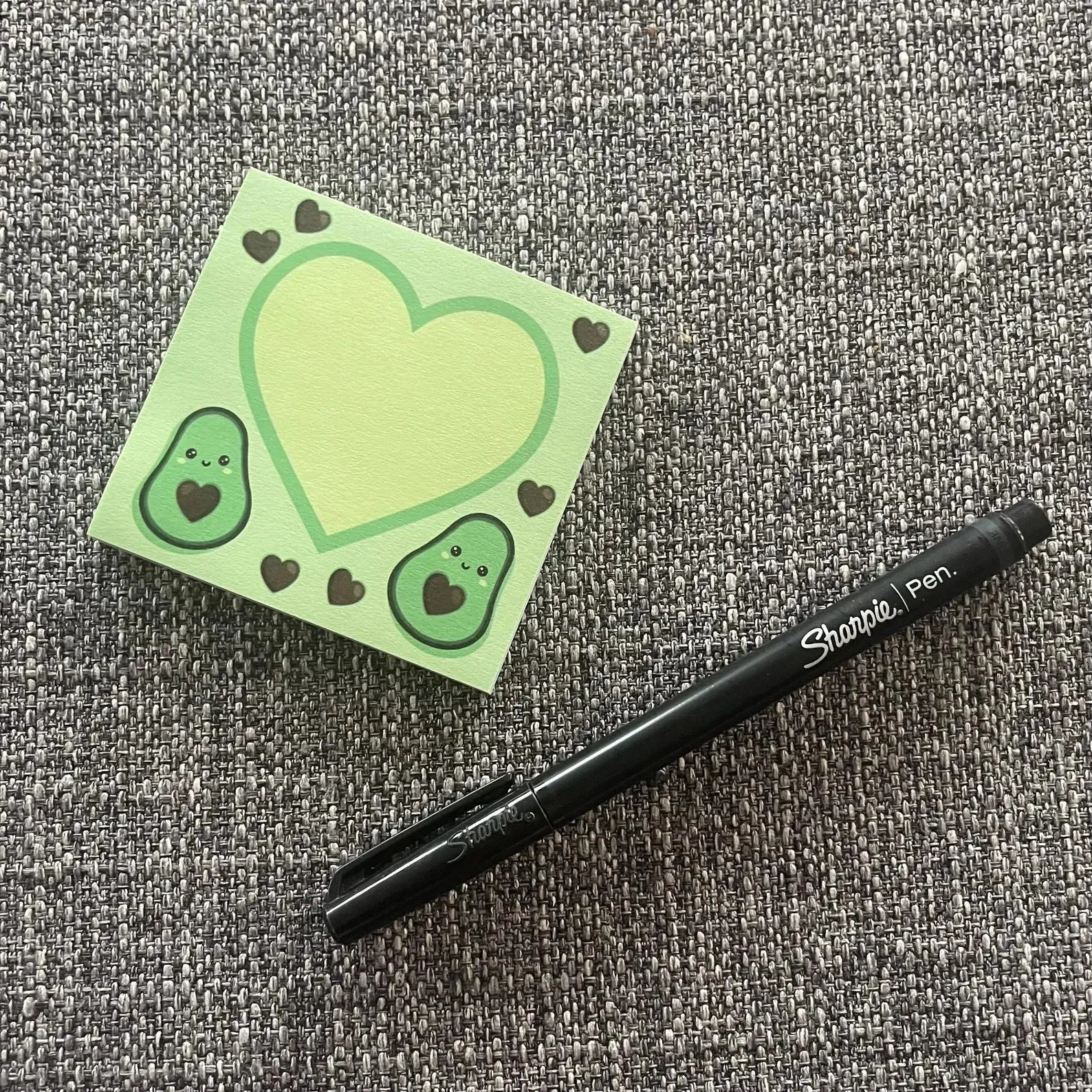 Avocado Heart Post It Notepad