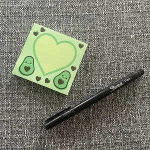 Avocado Heart Post It Notepad