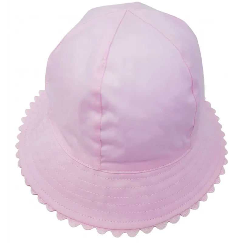 Baby Girls Cloche Hat - White/Pink (PK12) (0-6M) 0388