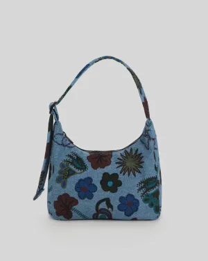 Baggu - Mini Nylon Shoulder Bag - Digital Denim Birds