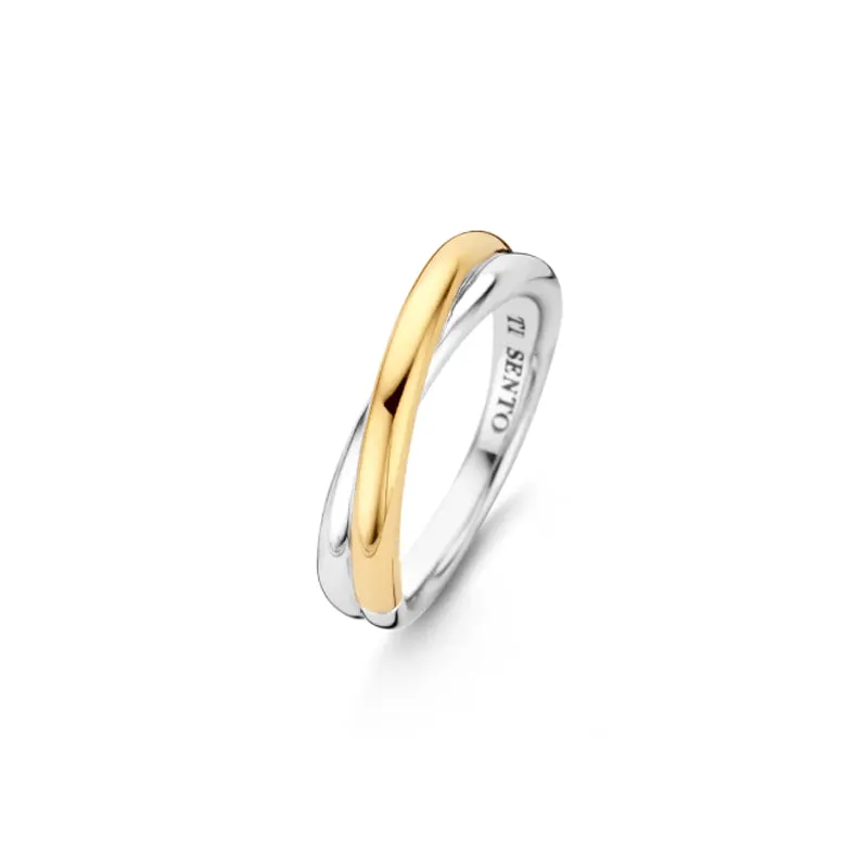 Bague TI SENTO - Argent Bicolore Doré (1953SY)