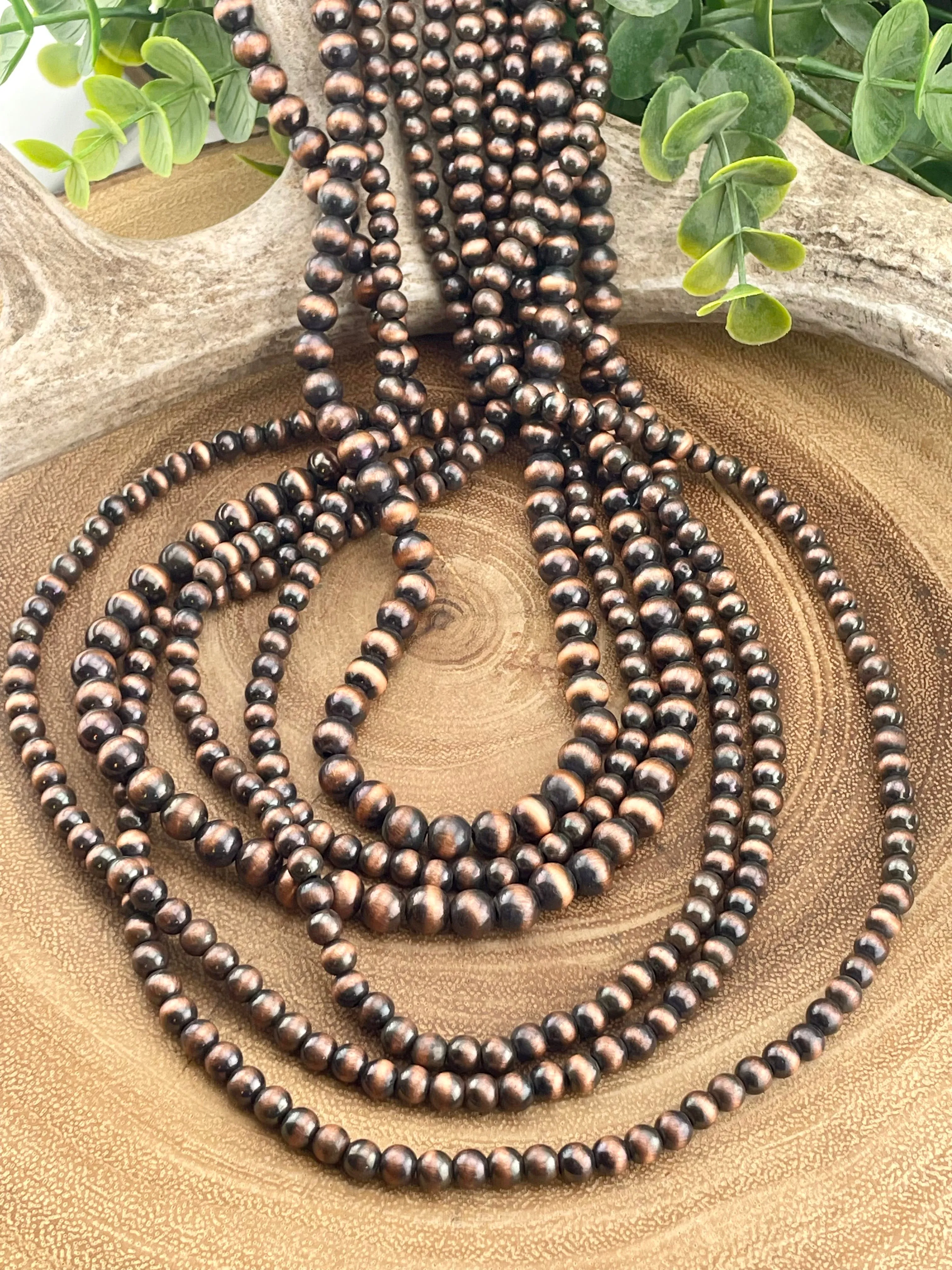 Bailey Fashion 6 Strand Copper Waterfall Necklace 36"