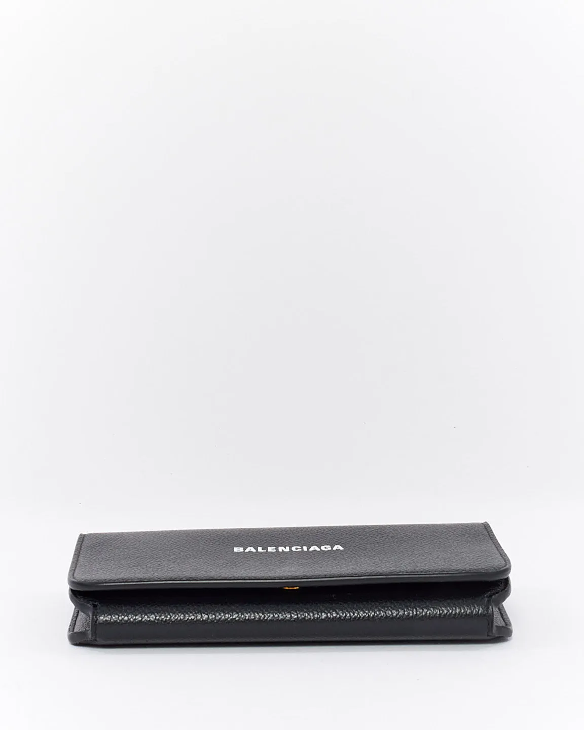 Balenciaga Black Leather Cash Phone Case Crossbody Bag