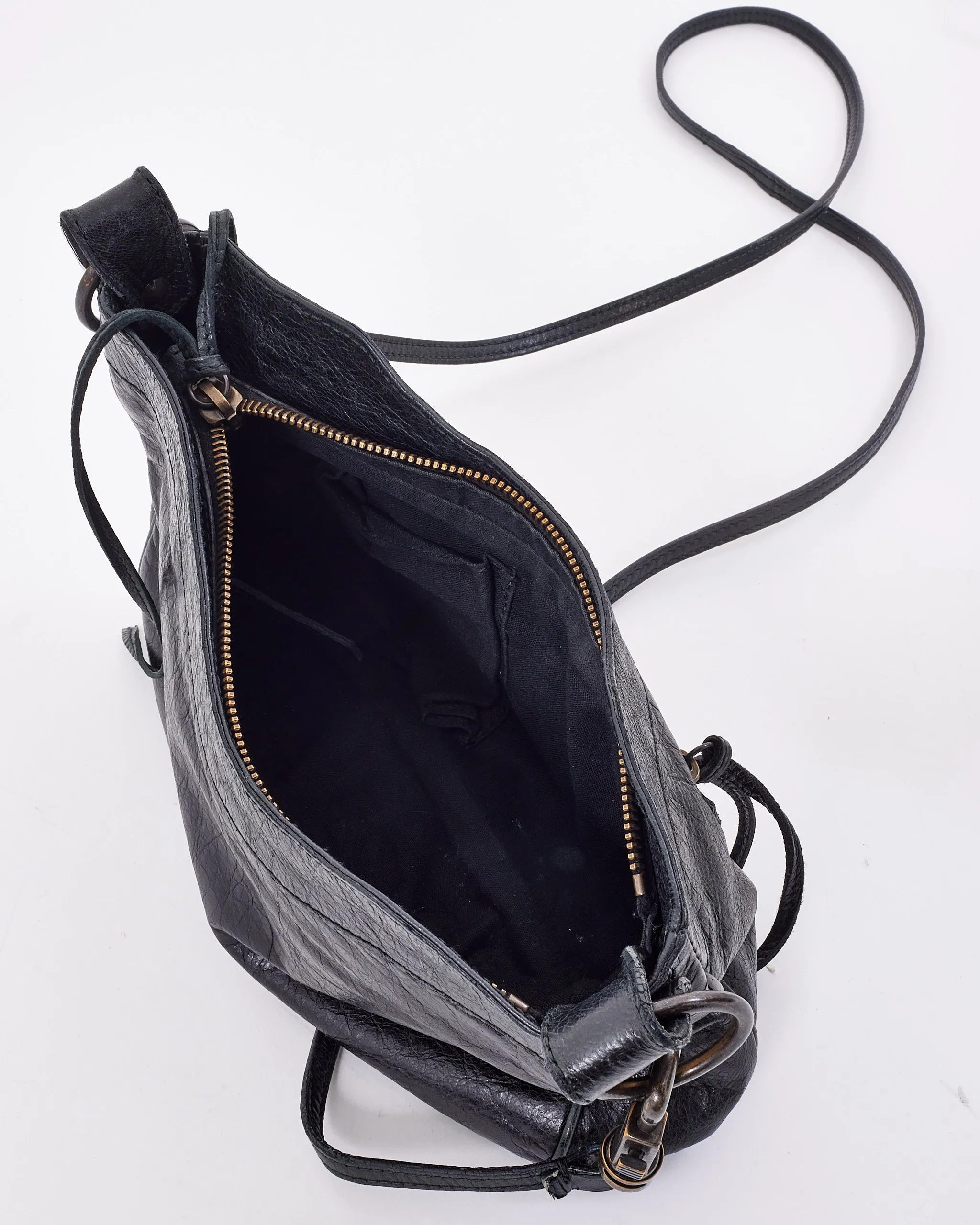Balenciaga Black Leather Motocross Classic Hip Crossbody Bag