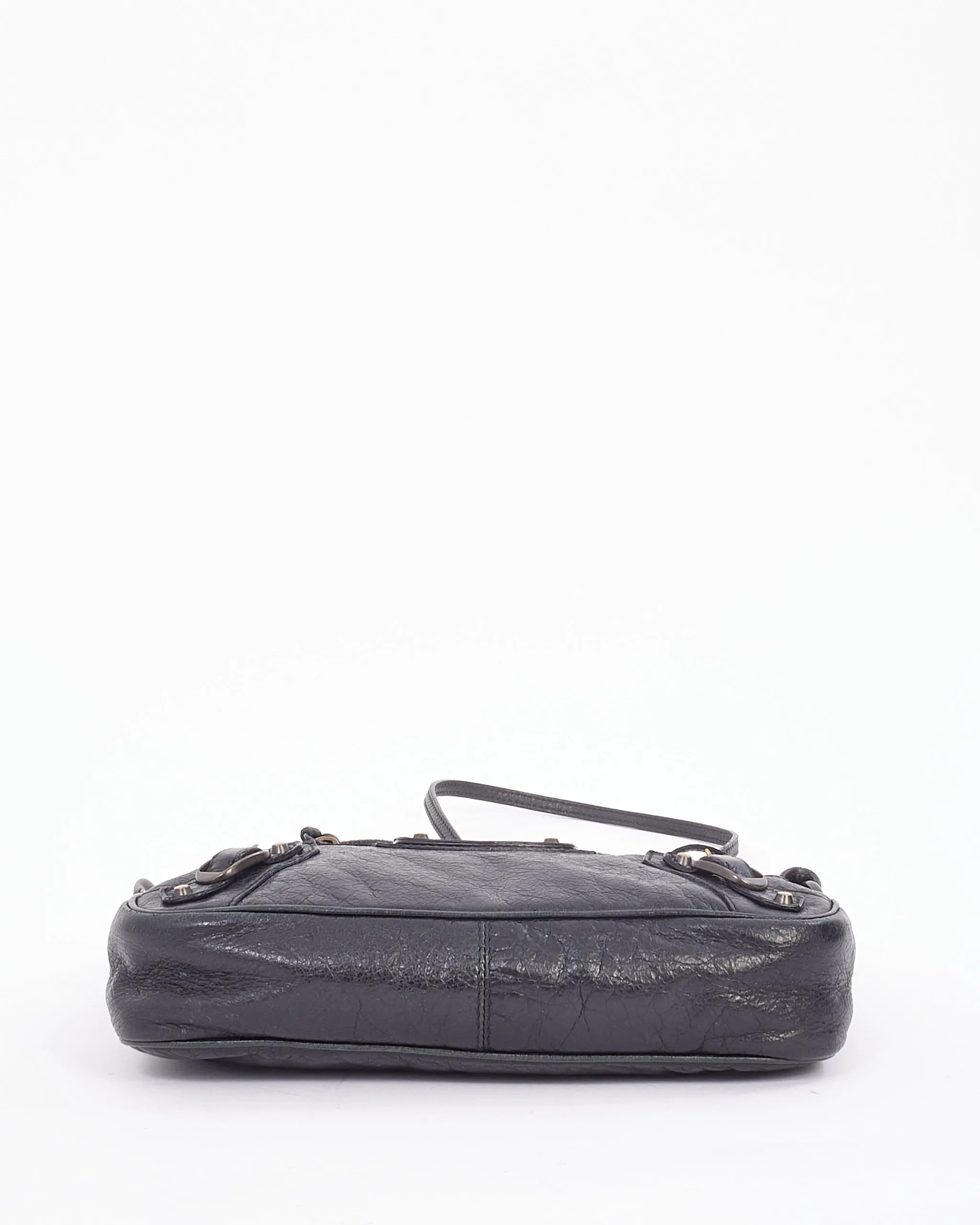 Balenciaga Black Leather Motocross Classic Hip Crossbody Bag