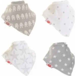 Bandana Bib Set | Grey & White
