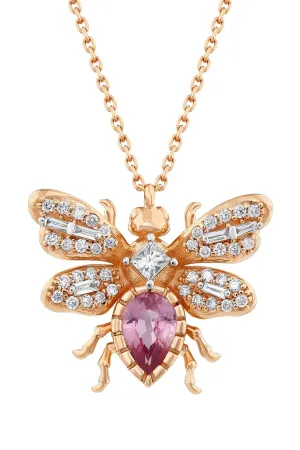 BEE GODDESS | SAPPHIRE & DIAMOND QUEEN BEE NECKLACE