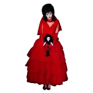 Beetlejuice Lydia Cosplay Costume Red Wedding Dress Outfits Halloween Carnival Suit