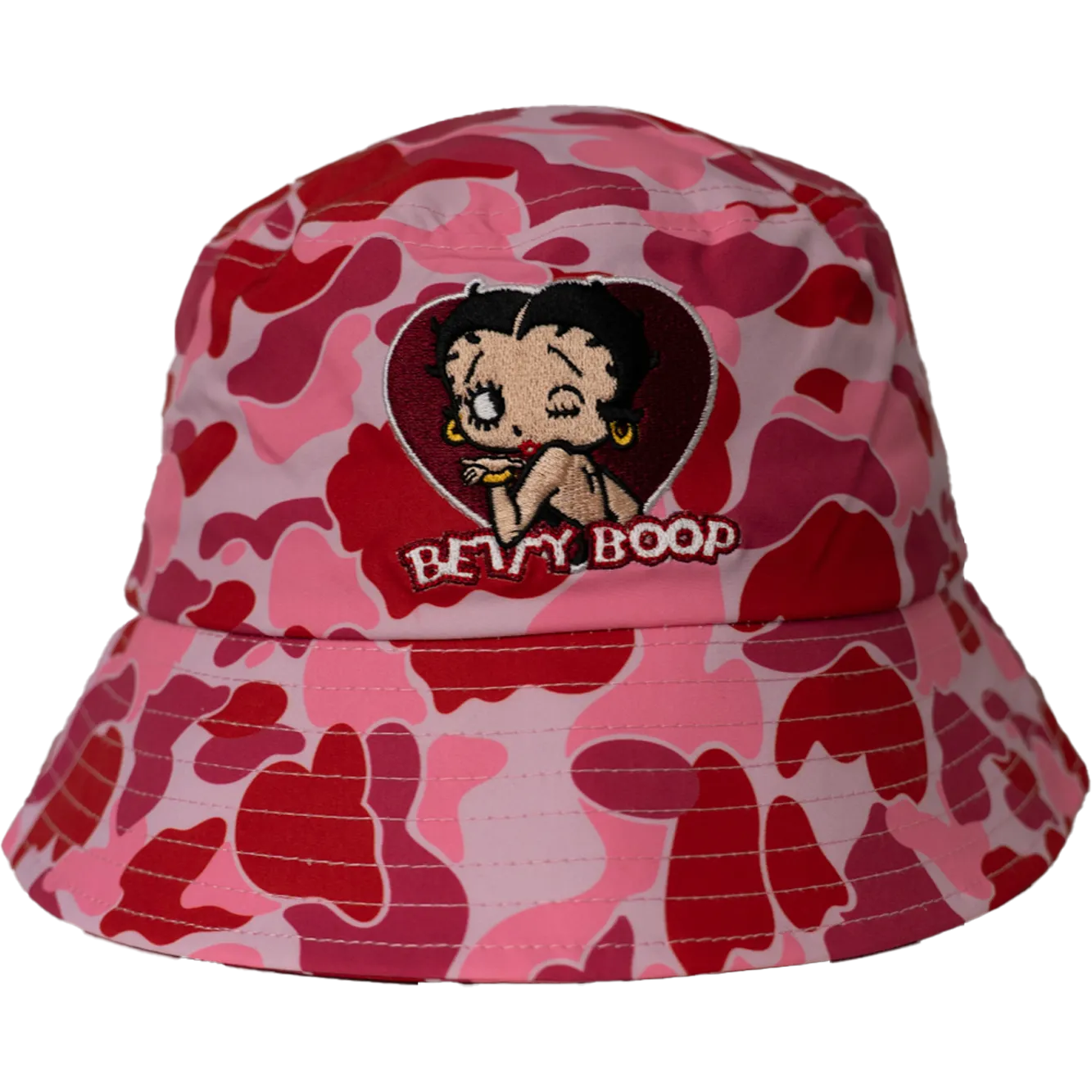 BETTY BOOP CAMO BUCKET HAT (RED)