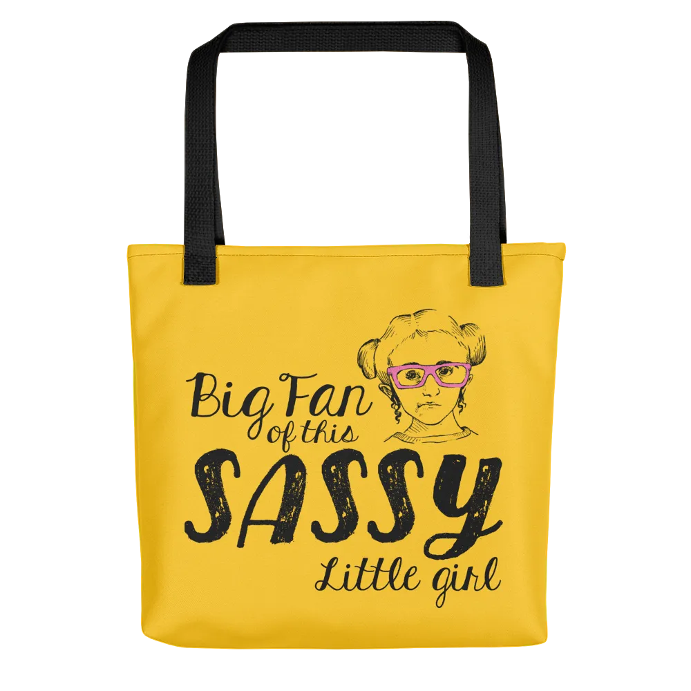 Big Fan of this Sassy Little Girl (Esperanza - Raising Dion) Dark Yellow Tote Bag