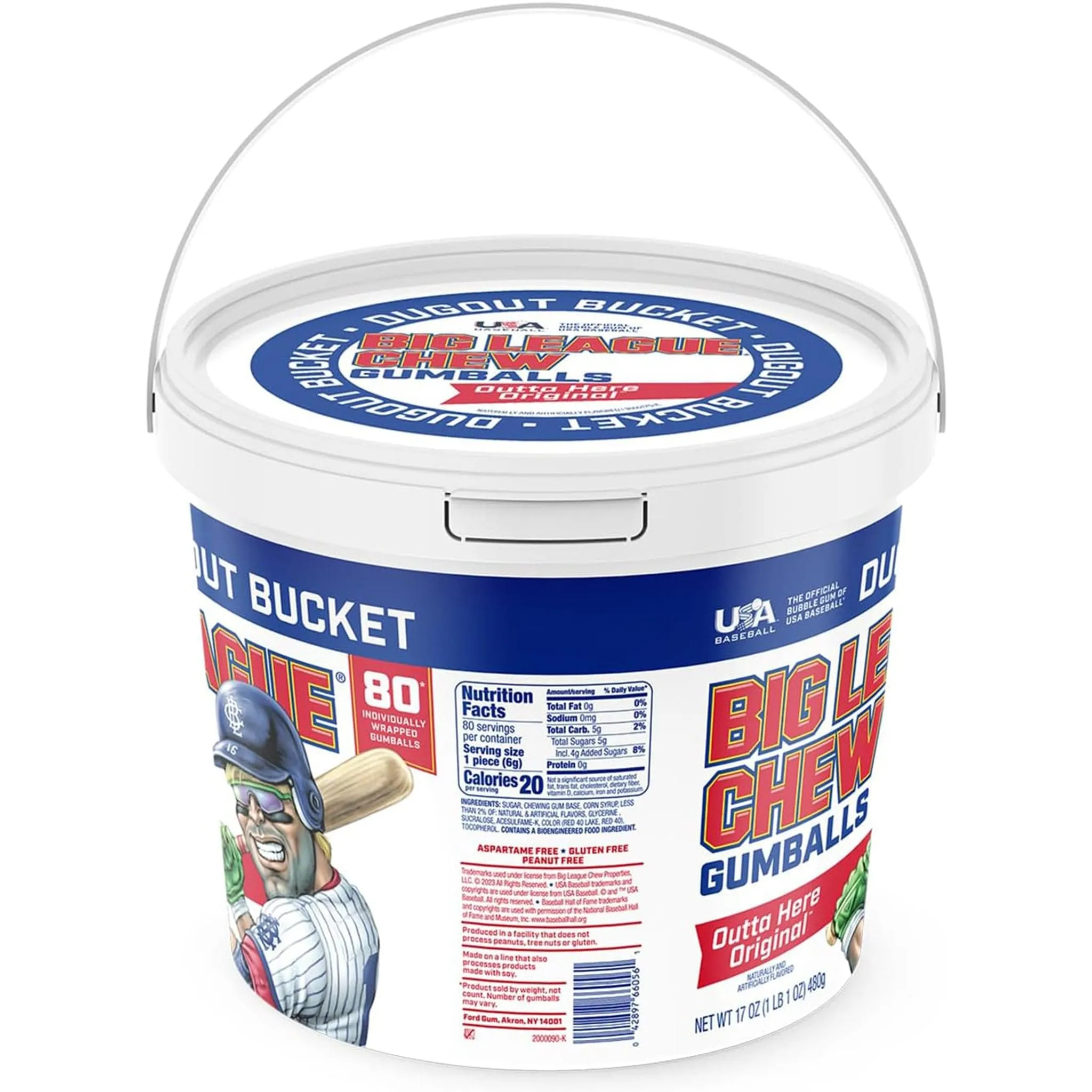 Big League Chew 80ct Bucket Original Bubble Gum