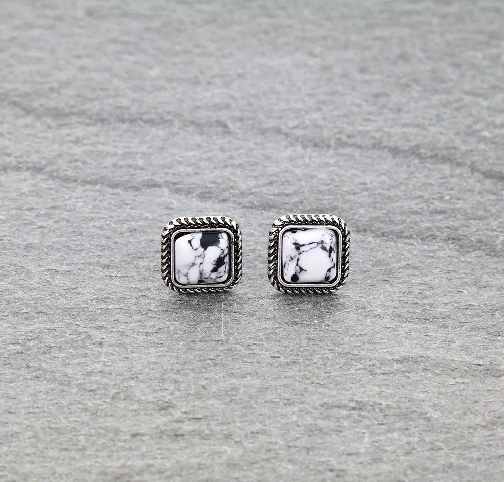 Billings Fashion Stud Earrings - Square