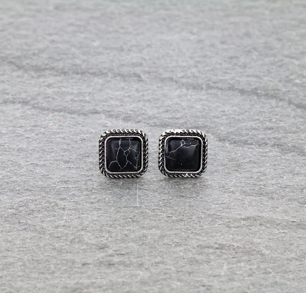 Billings Fashion Stud Earrings - Square